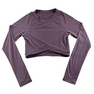 Alphalete‎ Women's Ultrasoft Apex Long Sleeve Cropped Top Purple  Size Samll